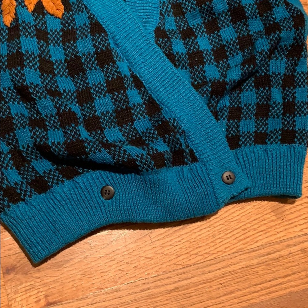 NWT SK & COMPANY Sz Med Sweater Vest Neck Flowers - Picture 3 of 6